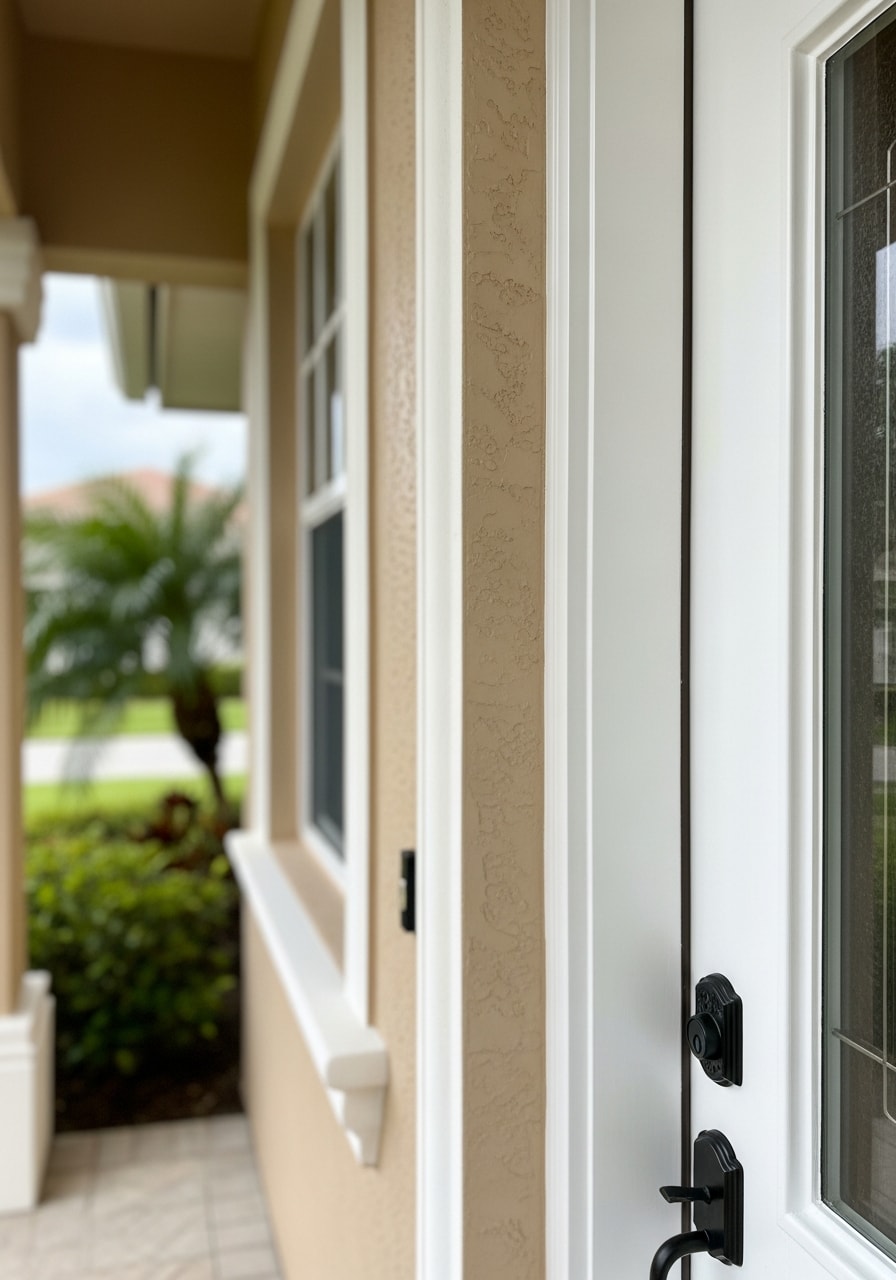 Close-up of a Naples residential property entrance showing quality craftsmanship and attention to detail.